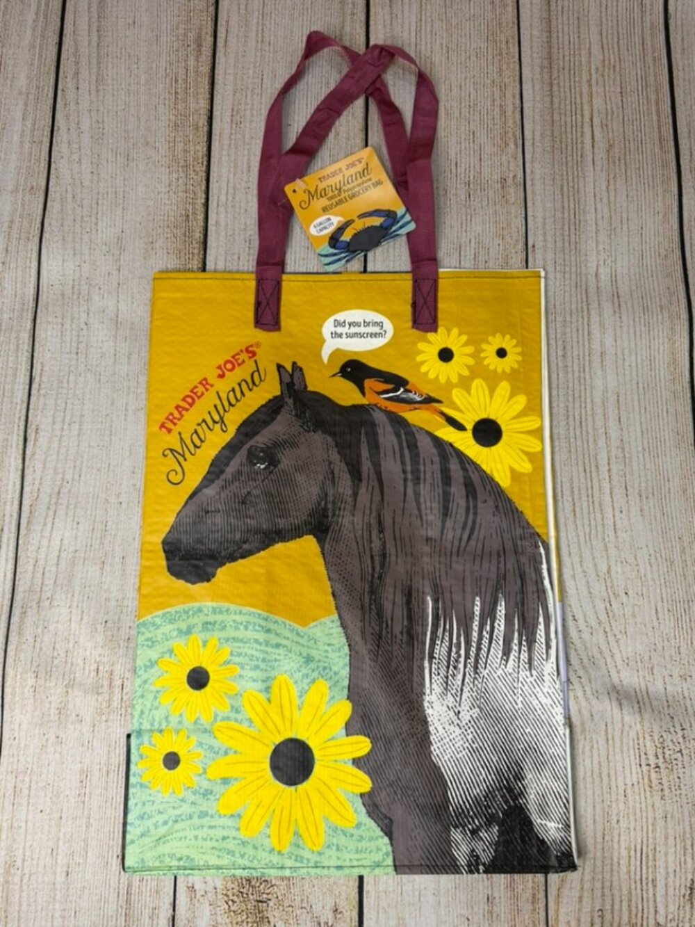 Trader Joe's Maryland Regional Reusable Shopping Tote Bag NWT